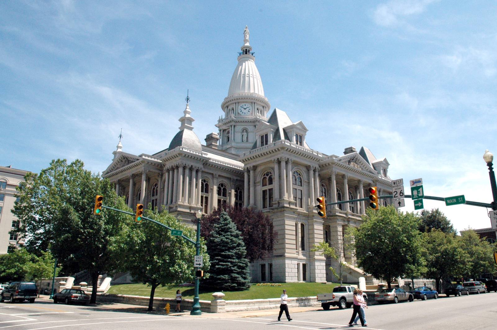The Tippecanoe County Courthouse in downtown Lafayette, Indiana.